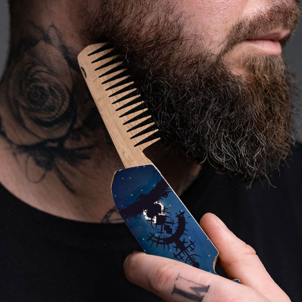 Wooden Beard Comb -Black Eagle