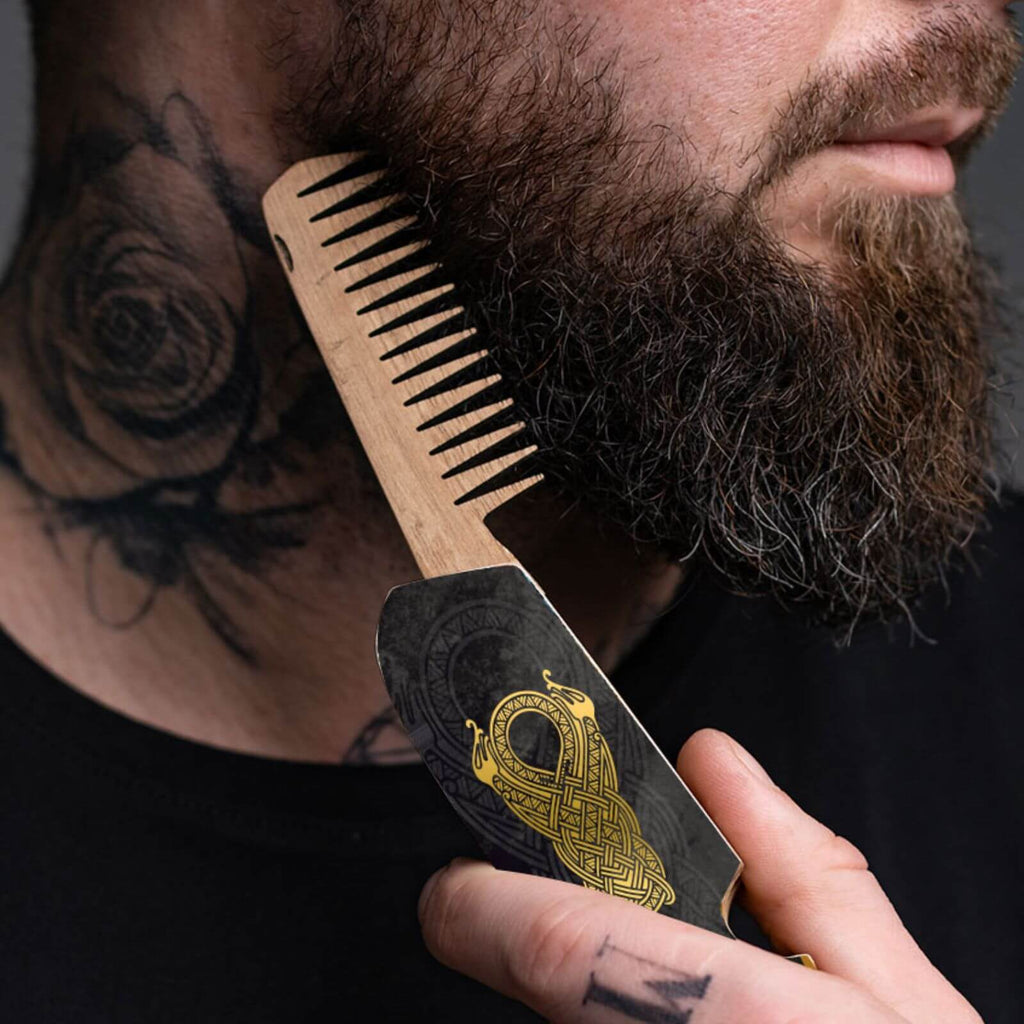 Wooden Beard Comb -Black Eagle