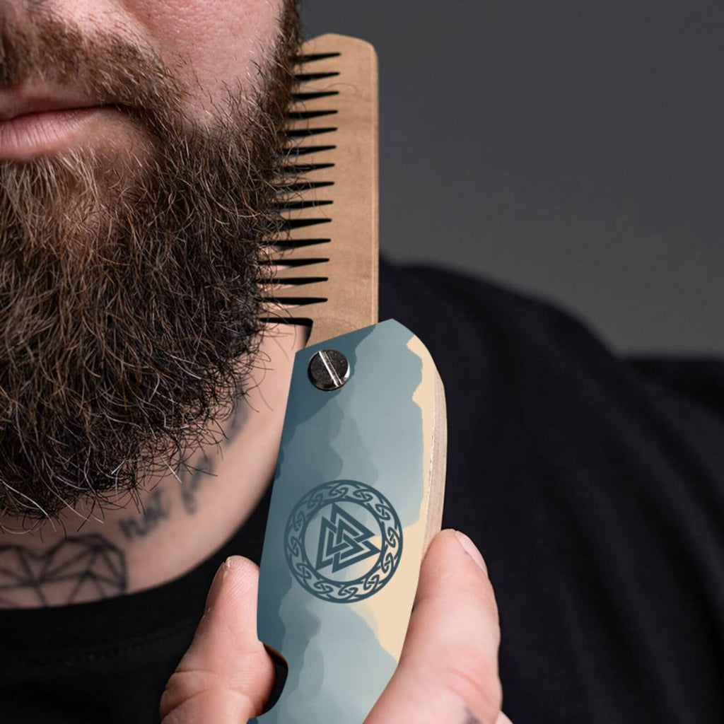 Wooden Beard Comb - Magic Circle