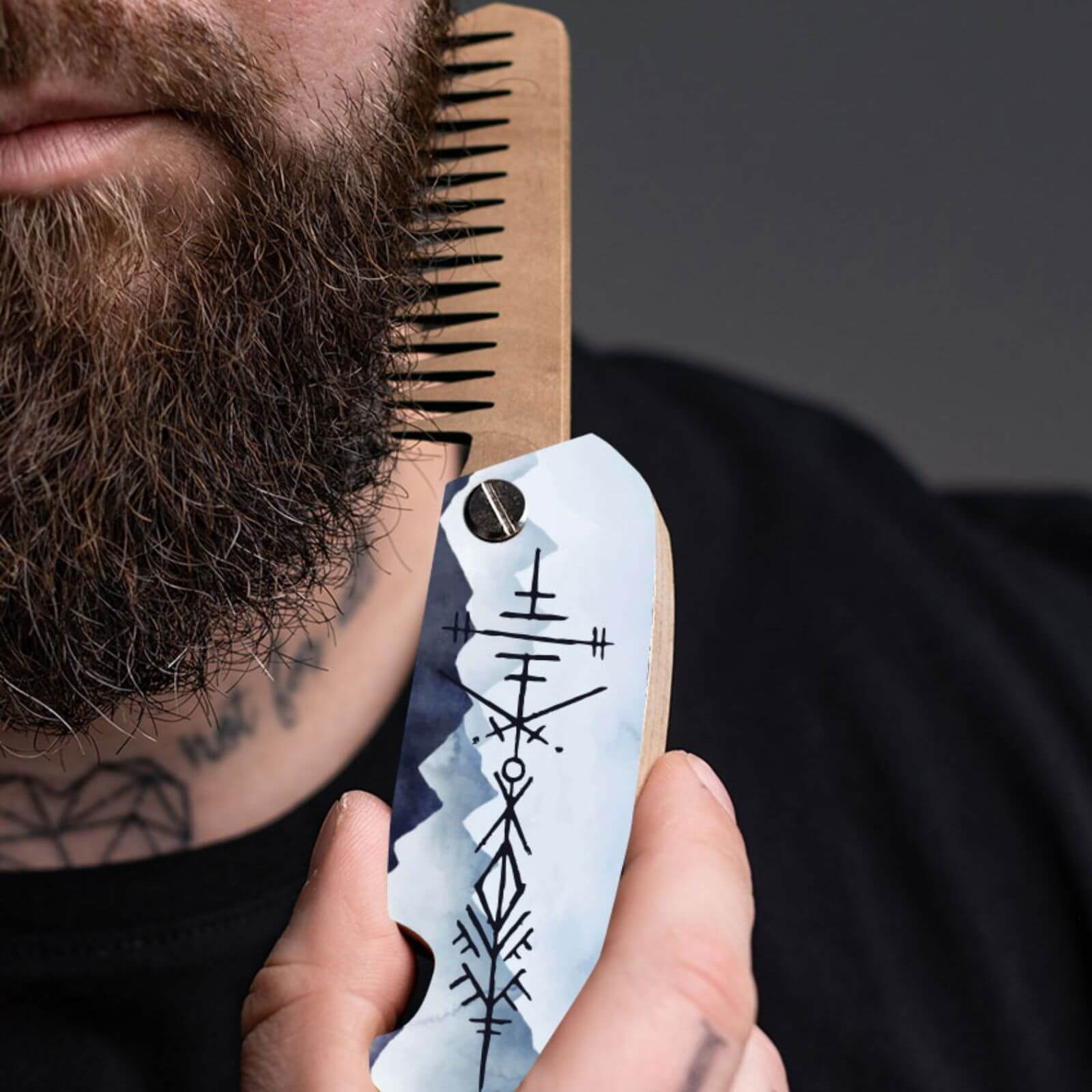 Wooden Beard Comb - Tree