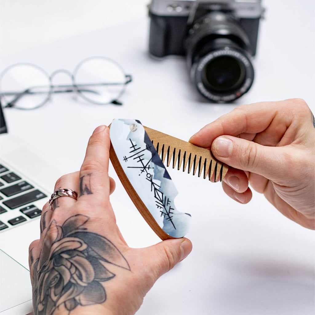 Wooden Beard Comb -Black Eagle
