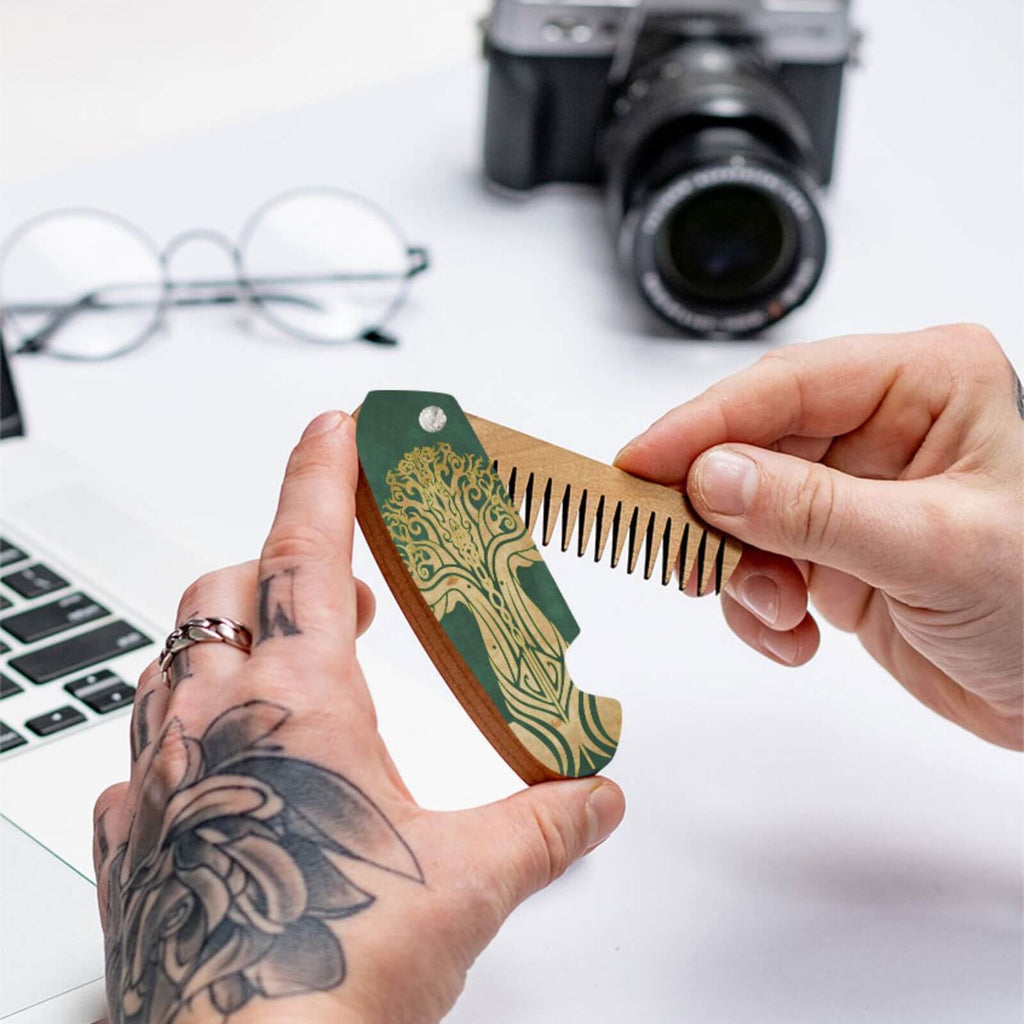 Wooden Beard Comb - Tree