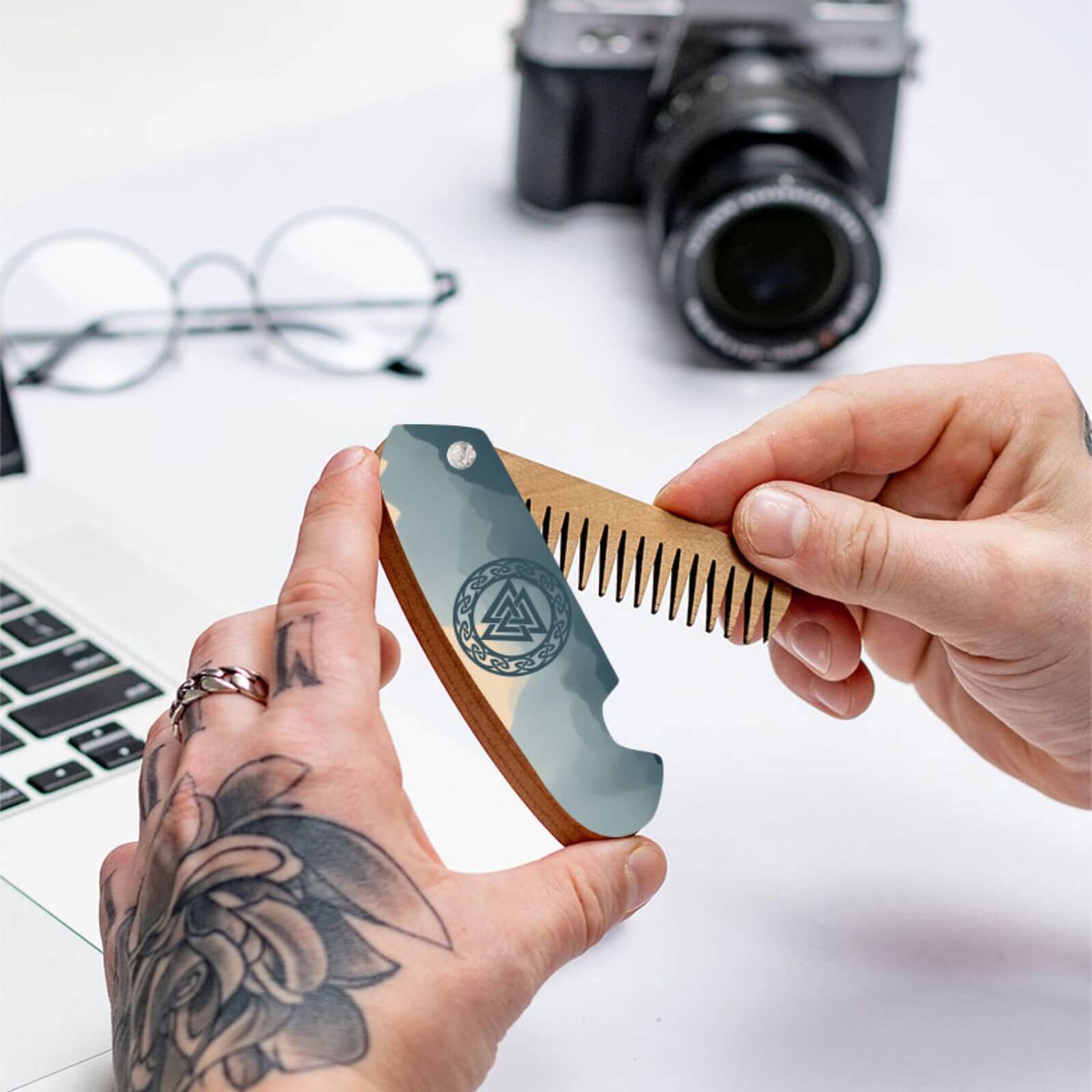 Wooden Beard Comb -Black Eagle