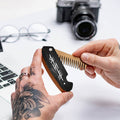 Wooden Beard Comb - Black Runes