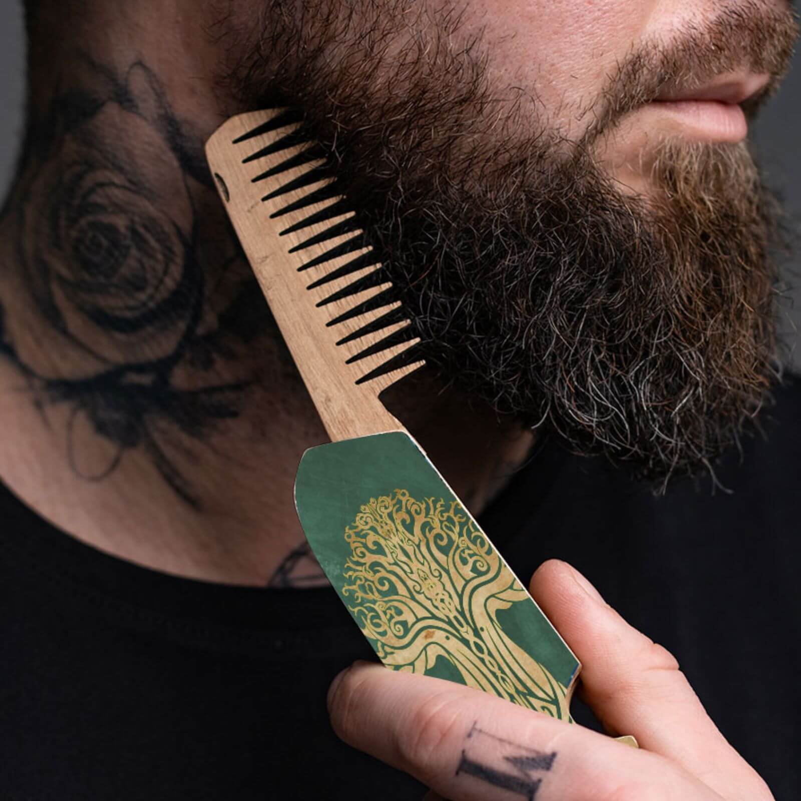 Wooden Beard Comb - Tree